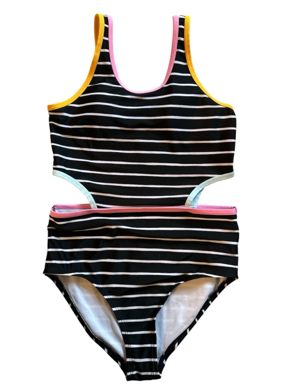 DSG Girls M Sanibel Stripe Cut-Out One Piece